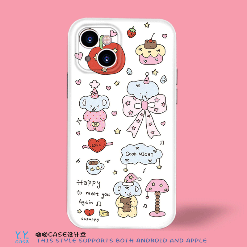 ins风可爱卡通小象适用yuiphone17promax苹果16菲林光面全包软小米14civi5opporeno13vivoiqooneo9硅胶手机壳