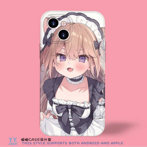 日系二次元可爱猫耳女仆少女适用于iPhone17promax苹果imd磨砂磁吸华为nova16菲林全包opporeno5小米14手机壳
