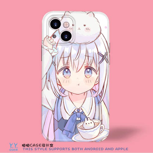 二次元可爱软萌卡通少女插画适用iPhone18promax苹果imd磁吸17全包菲林光面opporeno12vivos50液态硅胶手机壳
