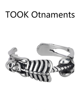 TOOK Otnament新款S925咕噜素银戒指女士欧美潮流百搭经典指环ins