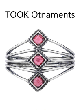 TOOK Otnament新款S925镶嵌锆石戒指女士法式时尚浪漫百搭指环ins