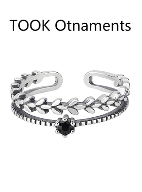 TOOK Otnament新款S925麦穗镶钻戒指女气质时尚轻奢精美指环ins风