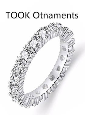 TOOK Otnament新款S925纯银爪牙满钻戒指女小众简约气质温柔风ins