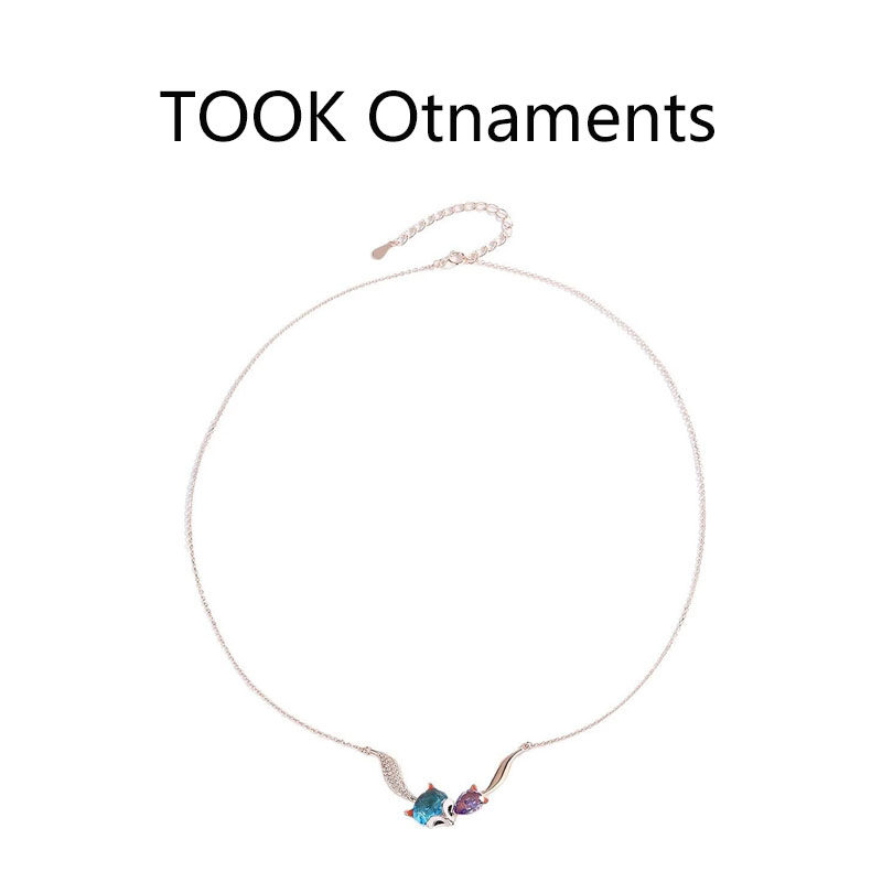 TOOK Otnaments新款S925纯银狐狸镶钻项链女原创设计节日送女朋友