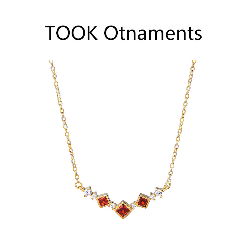 TOOK Otnament新款S925纯银镶钻吊坠项链女 气质时尚节日送礼饰品