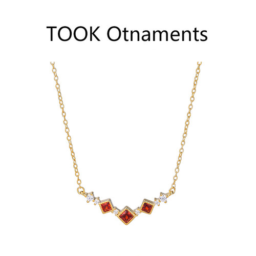 TOOK Otnament新款S925纯银镶钻吊坠项链女 气质时尚节日送礼饰品