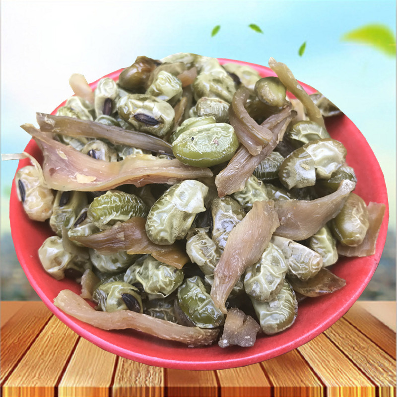 新货上市青豆笋丝杭州临安水煮笋干毛豆500g袋包装口味微辣