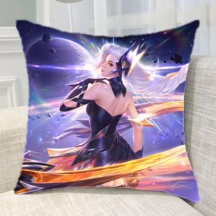 王者荣耀新皮肤乐园白起燃星之曲花木兰抱枕汽车靠垫礼物等图定做