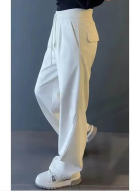 罗鸣老人品牌男裤2025秋季新款轻奢休闲裤高档男士宽松显瘦直筒裤