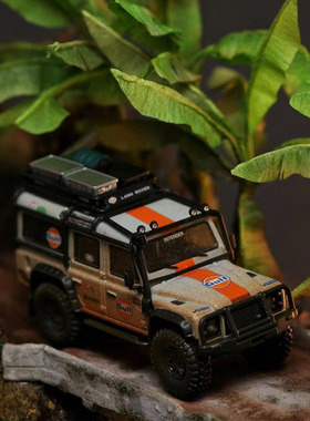 路虎卫士110模型做旧版Master原厂1:64 骆驼杯泥泞版仿真汽车模型