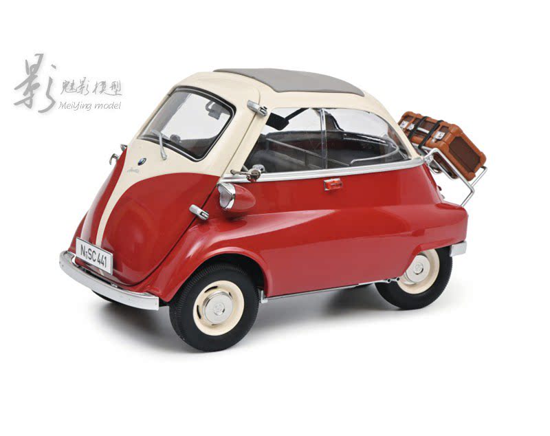schuco舒克 1:12 宝马蛋bmw isetta 合金全开汽车模型老爷车#红白
