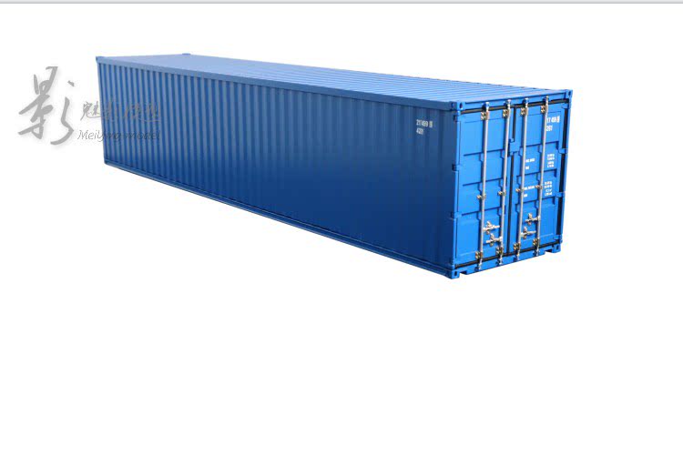 nzg 1:18合金集装箱 蓝色素板 涂装40尺货柜奔驰拖头拖架套车模型