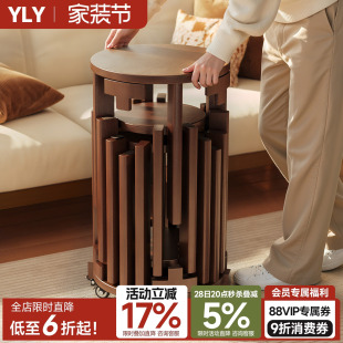 实木凳子可叠放圆凳家用备用凳叠叠凳餐桌餐凳板凳六合一组合凳