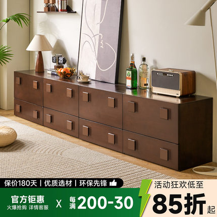 实木斗柜卧室床尾柜储物柜简约多功能收纳柜客厅小户型落地电视柜