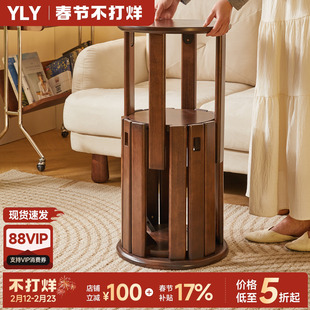 艺柳园实木凳子可叠放家用圆凳子板凳备用椅子收纳凳组合凳叠叠凳