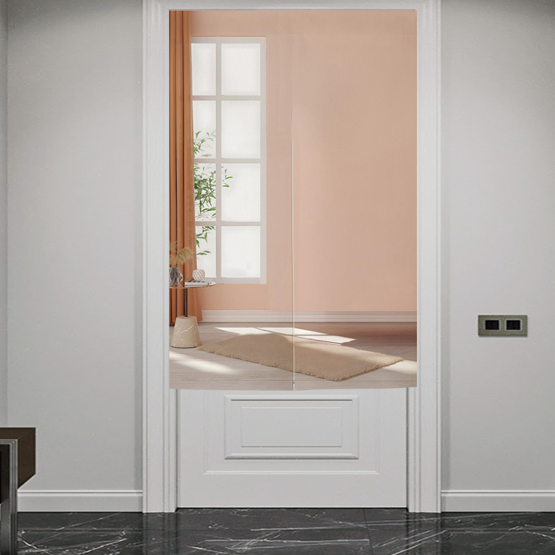 厚棉麻防水布艺门帘隔断帘免打孔