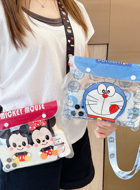 大号卡通手机防水袋腰包充电宝可爱触屏通用透明斜挎包游泳漂流袋