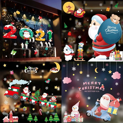 Рождественский декор, стеклянная оконная наклейка, подвеска для пожилых людей, со снежинками