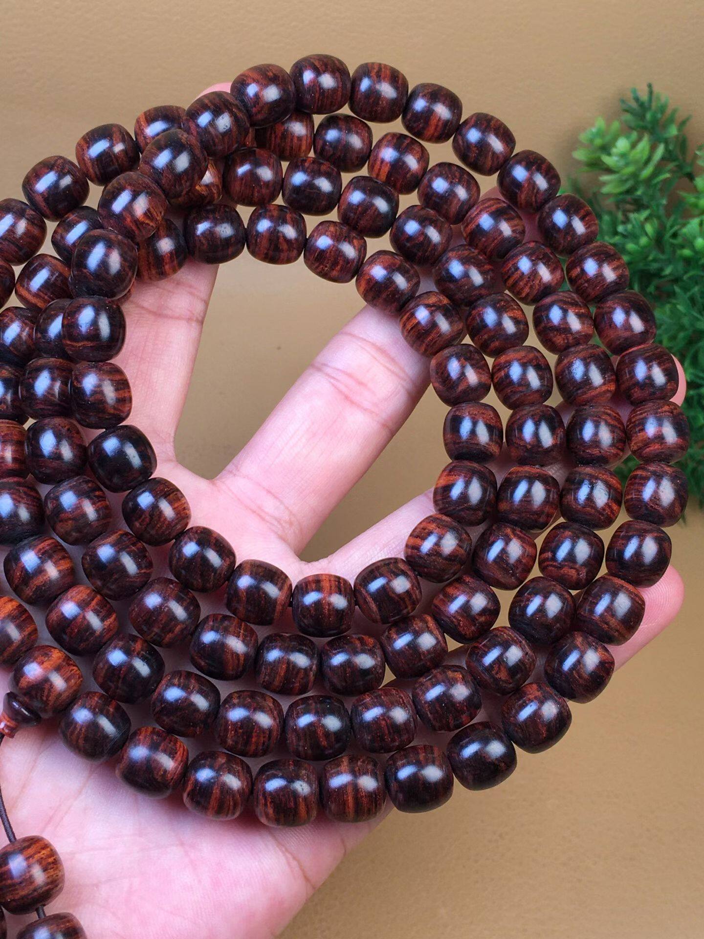 正宗海南黄花梨老料油梨桶珠手串长链佛珠一物一图10*10老型珠