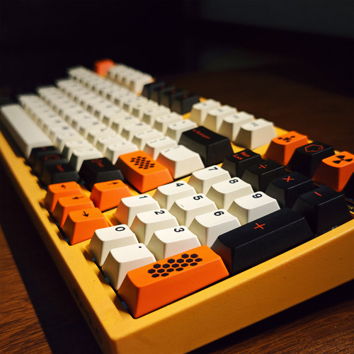 梦键GMK大碳主题键帽187键大全套黑橙白配色PBT热升华机械键盘用