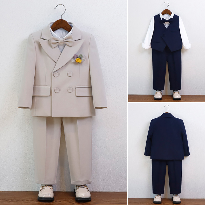 男童礼服马甲套装儿童西装外套英伦婚礼花童主持走秀演出西服秋冬