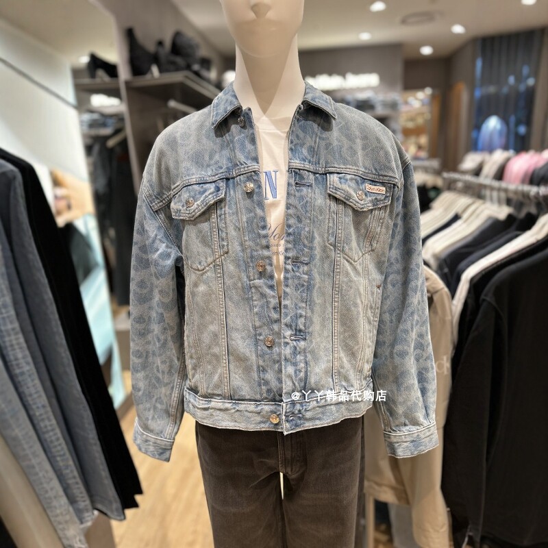 CK JEANS 韩国正品直邮代购26春4RG764G男士时尚LOGO牛仔休闲夹克