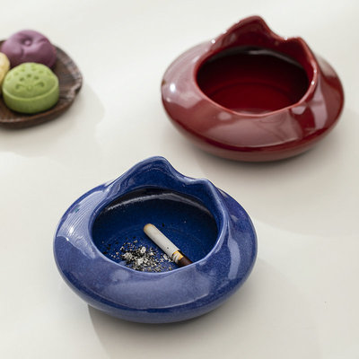 玖田烧陶瓷烟灰缸高颜值烟缸酒店餐厅商用客房办公室烟盅桌面摆件