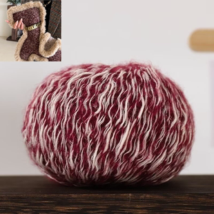 新年小马挂件包包钩织皮草线竹节彩点大肚纱织围脖帽子毛衣毛线