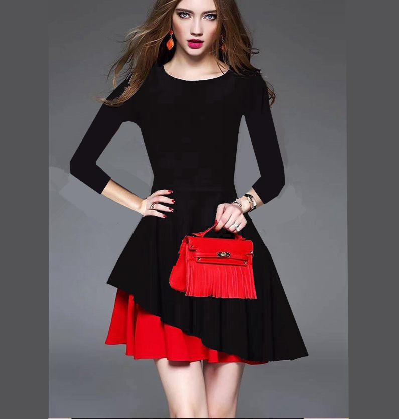 女波點標準比賽顯瘦大擺舞蹈服