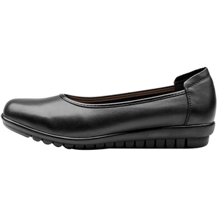 BEAU软底透气空姐鞋女防滑久站职业工作鞋女平底鞋真皮小皮鞋