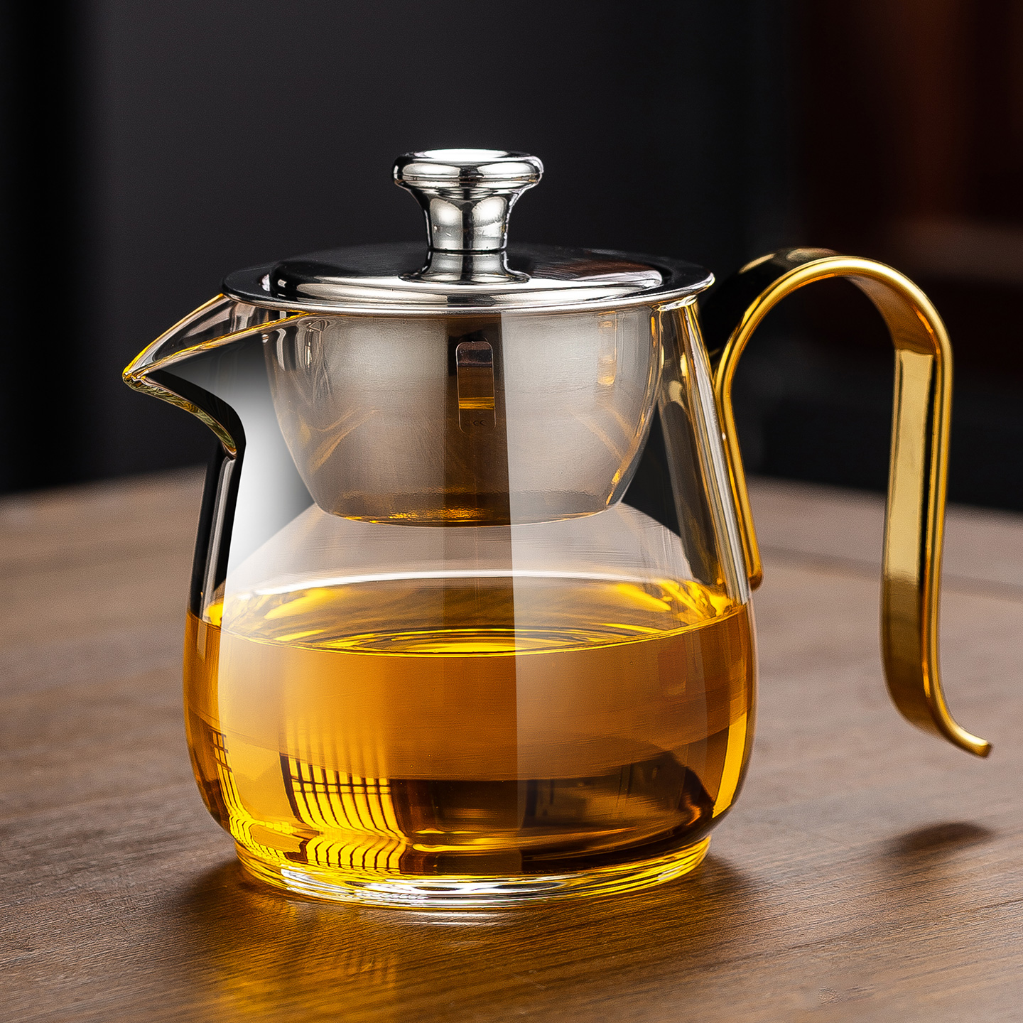 加厚玻璃公道杯带茶漏一体大号