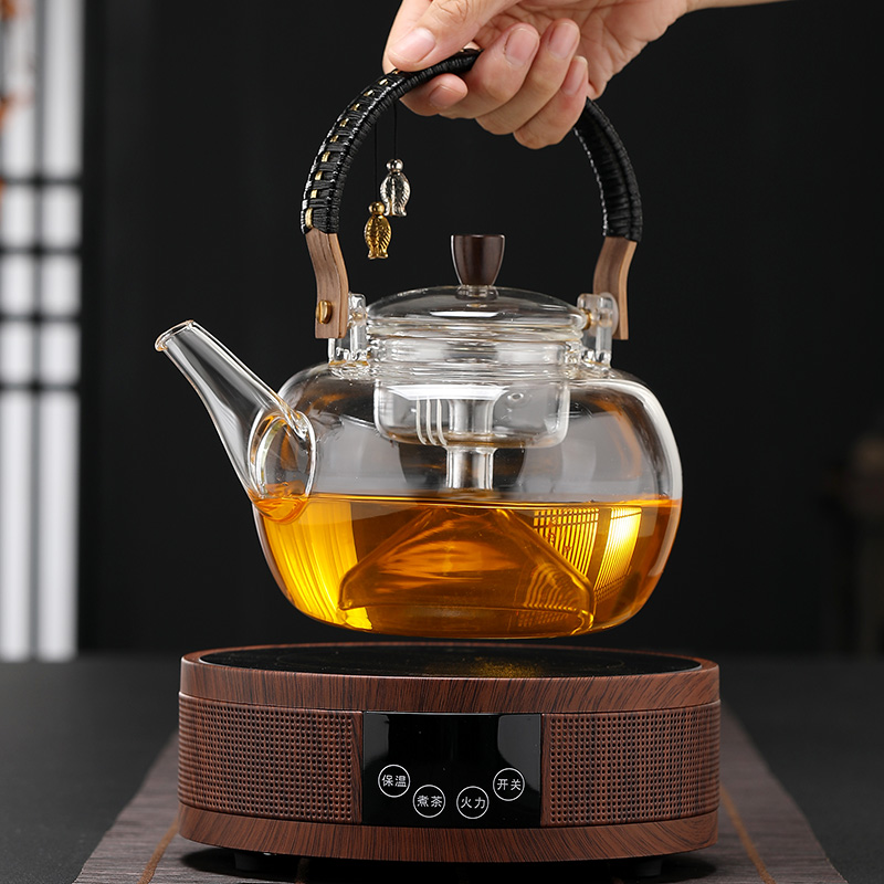 玻璃蒸煮茶壶单壶电陶炉烧水茶具耐热高温加厚提梁大号泡茶器套装