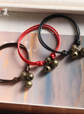 古铜铃铛手链有声音解压男女手绳