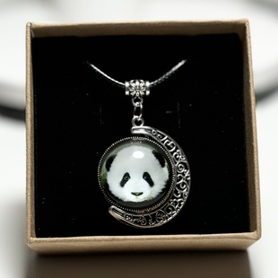 大熊猫福宝萌兰花花飞云小奇迹渝爱北辰时光宝石双面项链毛衣链