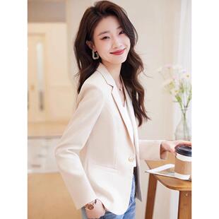 短款休闲小米新款西服春秋西装女修身白色小个子气质2026外套女士