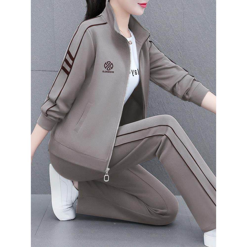 女春秋妈妈立领运动套装2026外套时髦休闲新款时尚秋装三件套洋气