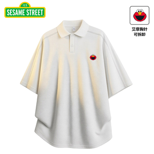 芝麻街官方正品男士短袖t恤2026新款polo衫男款痞帅高级感潮牌夏
