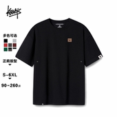 T恤 休闲短袖 KERWATS可维斯品牌大码 男女情侣刺绣微章W字胸花夏季