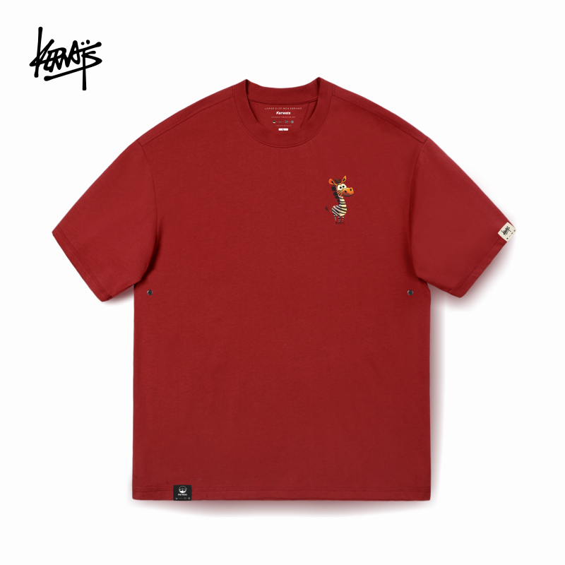 KERWATS品牌本命年马年衣服斑马胸花落肩袖T恤男女无性别圆领短袖,男装,T恤,淘宝优惠券,粉丝福利购,淘宝优惠卷