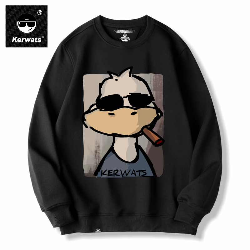 涂鸦卫衣无性别大码打底卡通墨镜