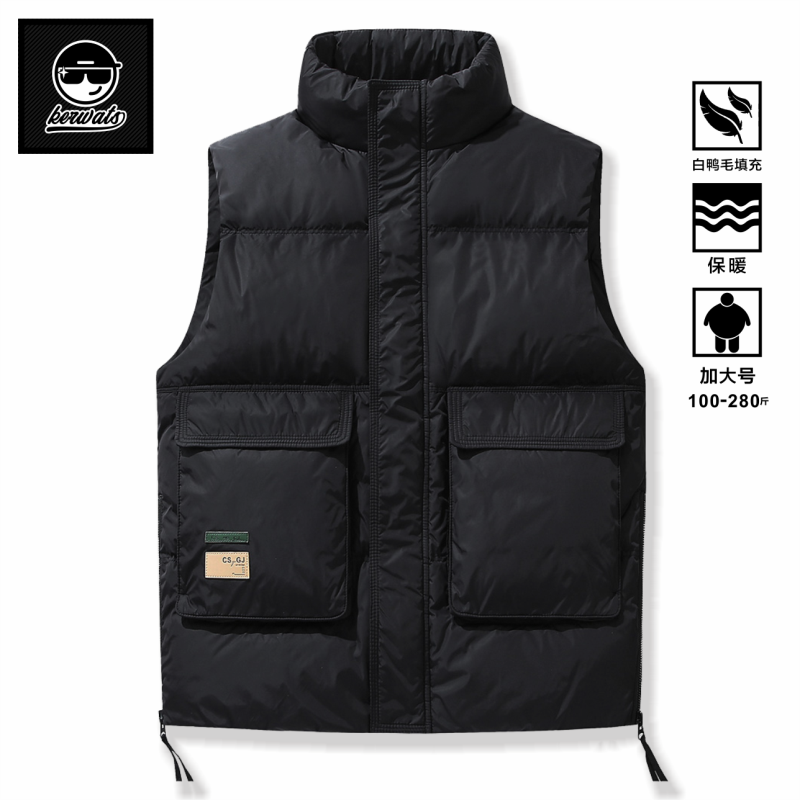 男女情侣冬季工装加绒羽绒马甲