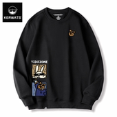 KERWATS秋冬小熊兔子卡通印花圆领加绒卫衣男大码 宽松学生无性别