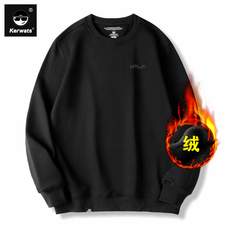 胸花无性别加绒卫衣大码圆领