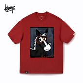 KERWATS本命年马年衣服小马印花T恤男女同款 春夏纯棉休闲落肩短袖