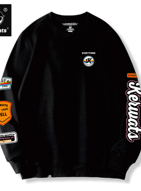 KERWATS可维斯品牌大码男女情侣无性别图标英文印花美式卫衣定制