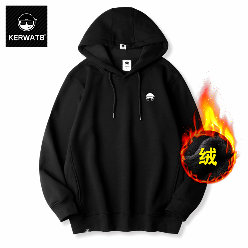 肥佬装男连帽大码卫衣装加绒潮牌