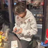 美式 高街蜡笔小新刺绣连帽卫衣男秋冬季 复古趣味宽松百搭情侣上衣