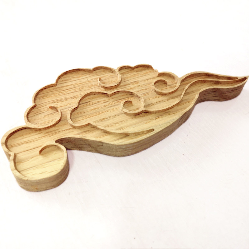 古典祥云图案实木木雕 红橡木雕装饰角花 异形镂空浮雕图案可定制