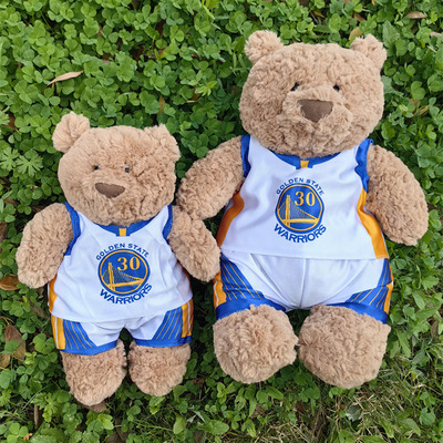娃衣库里湖人队詹姆斯浓眉科比东契奇泰迪熊毛绒玩具熊衣服礼物