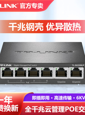 普联TP-LINK交换机POE供电4口5口6口tplink全千兆大功率IEEE802.3AT无线AP监控48V电源模块百兆TL-SG1005P